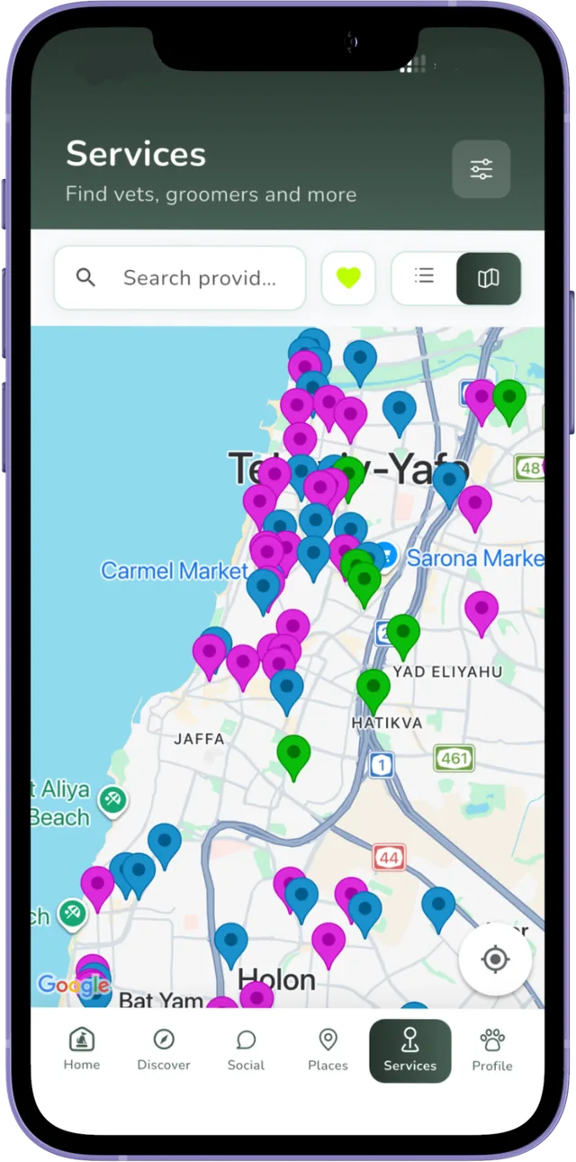 שירותים לכלבים על המפה